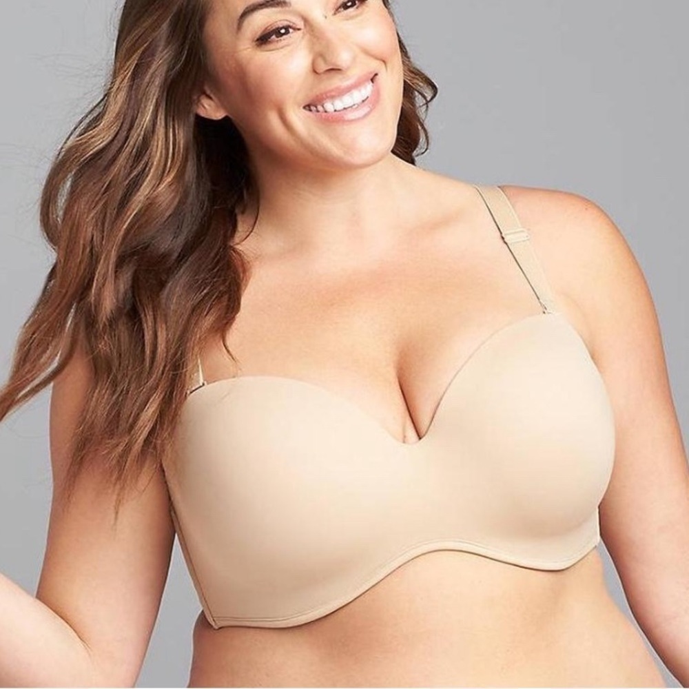 Lane Bryant Cacique Boost Multiway Strapless Bra- Tan- Size 38D- BNWT